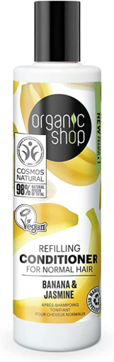 Organic Shop Apr&egrave;s-shampooing reconstituant &agrave; la banane et au jasmin 280 ml