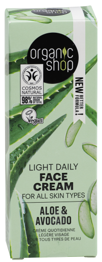 Organic Shop Cr&egrave;me Visage Lissante Avocat & Alo&egrave;s 50 ml