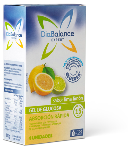 Diabalance Gel de glucose Diabalance Expert, saveur citron vert, 4 unit&eacute;s