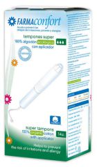 Tampons en coton avec applicateur bio, 14 unit&eacute;s