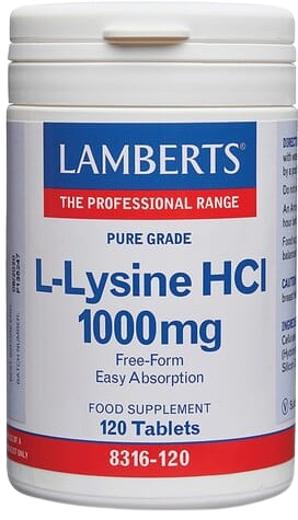 Chlorhydrate de L-lysine 1000 mg x 120 gélules