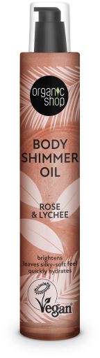 Organic Shop Body Shimmer Oil Rose et Litchi 100 ml