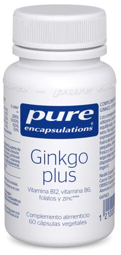 Pure Encapsulations Ginkgo Plus 60 g&eacute;lules