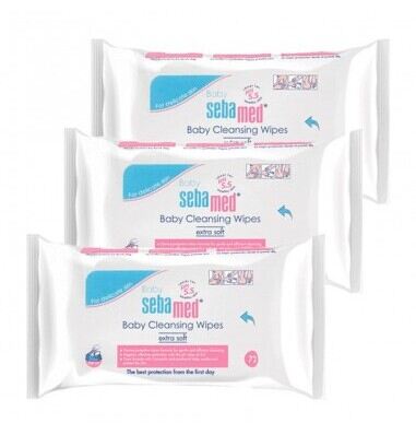 Sebamed Lingettes nettoyantes pour b&eacute;b&eacute; 3 x 60 unit&eacute;s