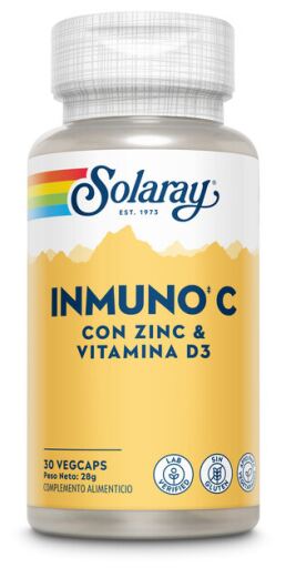 Solaray Immuno C avec zinc et vitamine D3, 30 g&eacute;lules v&eacute;g&eacute;tales