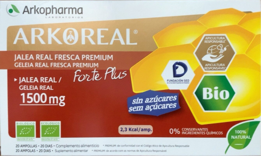 Arkopharma Arkoreal Gel&eacute;e Royale Fra&icirc;che 20 Ampoules 1500 mg