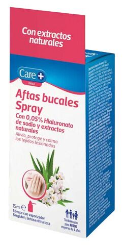 Care+ Spray gel contre les aphtes 15 ml