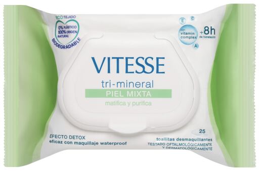 Lingettes D&eacute;maquillantes Tri-Min&eacute;rales Peaux Mixtes 30 Unit&eacute;s