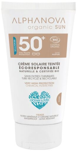 Cr&egrave;me solaire visage bio SPF 50+ hypoallerg&eacute;nique Color Light Bio 50 gr