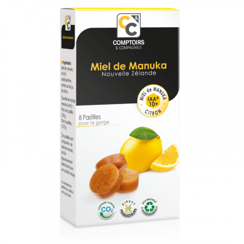 Comptoirs & Compagnies 100 % pilules de miel de Manuka Iaa10+ 8 % de jus de citron 8 pilules