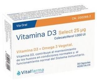 Vitamine D3 25 mcg (1000 Ui) 30 gélules