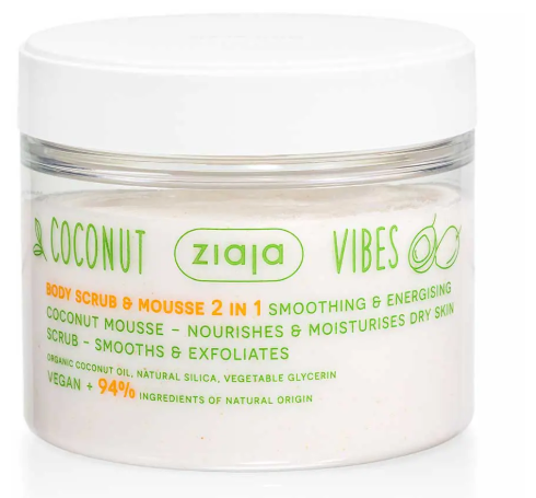 Ziaja Gommage et mousse corporels Coconut & Orange Vibes 2 en 1 270 ml