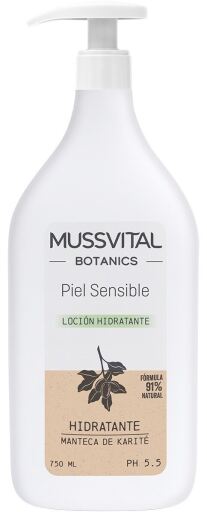 Mussvital Lait corporel hydratant Botanics pour peaux sensibles750 ml
