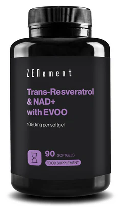 Zenement Trans Resv&eacute;ratrol-Nad+ avec huile d'olive extra vierge 90 capsules
