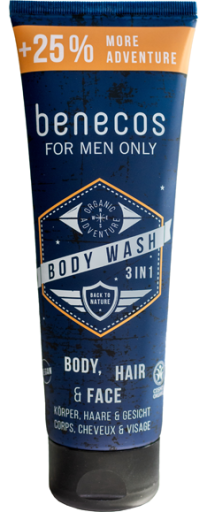 Benecos Gel douche 3 en 1 pour homme 250 ml