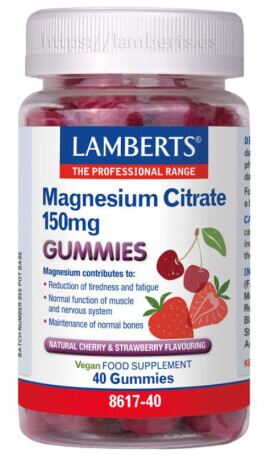 Citrate de magnésium 40 Gummies Cerise Fraise