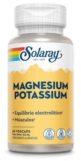 Solaray Magn&eacute;sium Potassium 60 g&eacute;lules v&eacute;g&eacute;tales