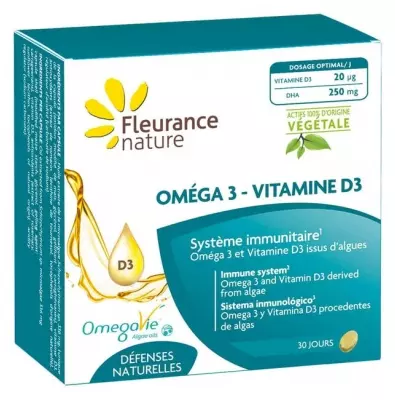 Fleurance Nature Nature Omega 3-Vitamine D3 30 g&eacute;lules