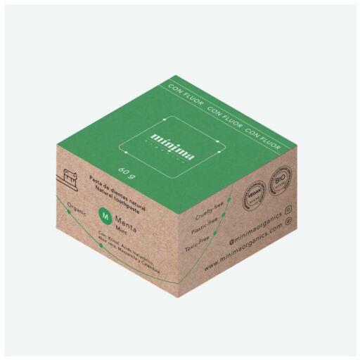 M&iacute;nima Organics Dentifrice &agrave; la menthe et &agrave; l'acide hyaluronique avec fluorure