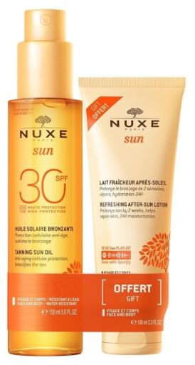 Nuxe Huile de bronzage SPF 30 150 ml + Lait apr&egrave;s-soleil 100 ml