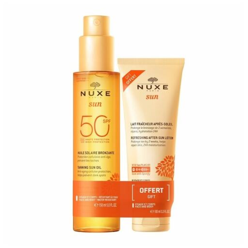 Nuxe Huile de bronzage SPF 50 150 ml + Lait apr&egrave;s-soleil 100 ml