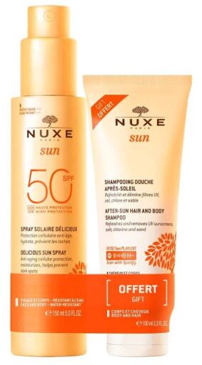 Nuxe Spray Solaire SPF 50 150 ml + Shampoing Douche Apr&egrave;s-Soleil 100 ml