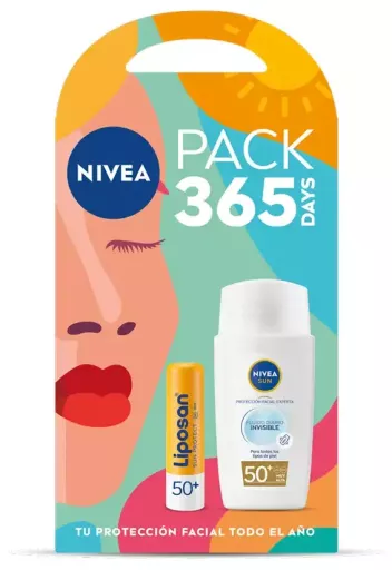 Nivea Lot de 2 Fluides Quotidiens Invisibles Sun Spf50 + Liposan Spf50