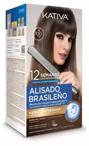 Kativa Coffret professionnel de lissage br&eacute;silien Pro Dark, 6 pi&egrave;ces