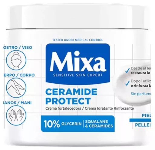 Mixa Cr&egrave;me Fortifiante Ceramide Protect pour Peaux Tr&egrave;s S&egrave;ches 400 ml