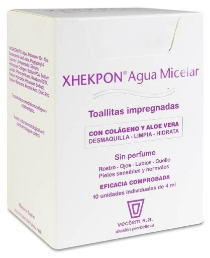 Vectem Eau micellaire Xhekpon, 10 lingettes de 4 ml