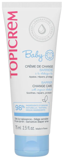 Topicrem Cr&egrave;me pour le change b&eacute;b&eacute;, action barri&egrave;re, 1 tube de 75 ml