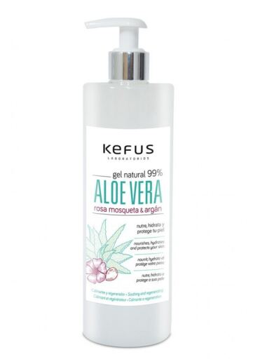 Kefus Gel d'aloe vera naturel aux huiles de rose musqu&eacute;e et d'argan