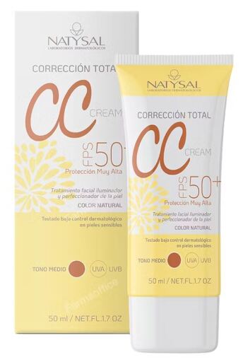 Natysal Cr&egrave;me CC SPF 50+ Tube de 50 ml