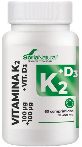 Soria Natural Vitamine D3+K2 60 comprim&eacute;s &agrave; lib&eacute;ration prolong&eacute;e