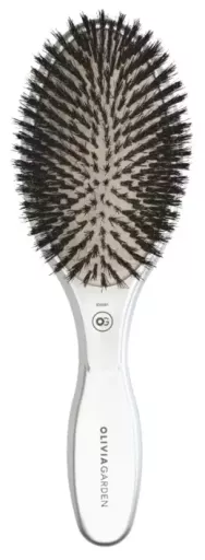 Brosse ovale Expert Care en poils de sanglier et nylon argent&eacute;s