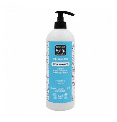 NaturaBIO Cosmetics Shampooing extra doux &agrave; l'acide hyaluronique et aux amandes 740 ml