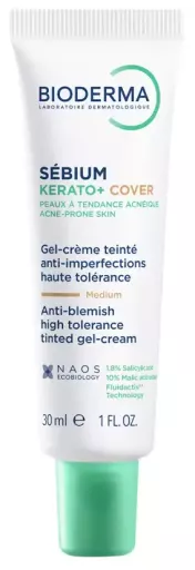 Bioderma S&eacute;bium Kerato+ Cr&egrave;me Gel Couvrante Anti-Imperfections avec Teinte 30 ml
