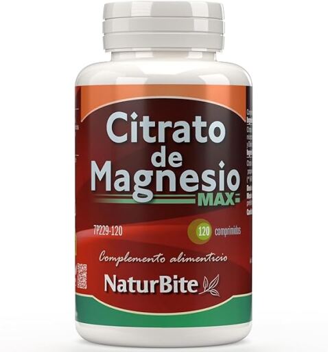 Naturbite Citrate de magn&eacute;sium Max 120 comprim&eacute;s