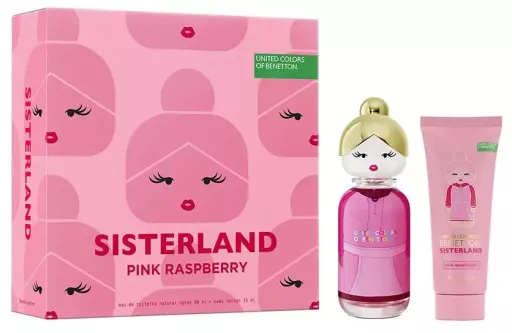 Benetton &Eacute;tui Sisterland rose framboise 2 pi&egrave;ces