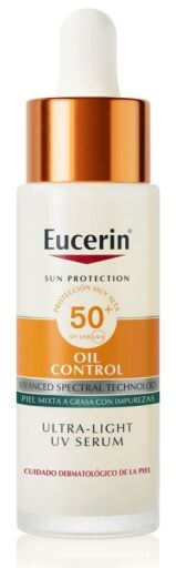 S&eacute;rum visage huileux solaire avec protection UV SPF50+ 30 ml